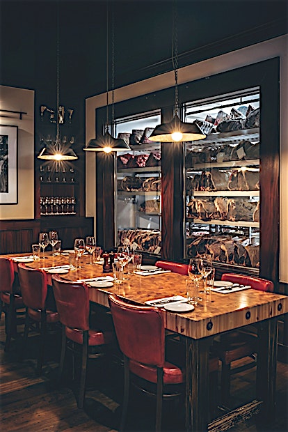 Private Dining Room **Situated at the back of the restaurant, this fully private dining room with separate entrance is perfect for those wanting a bit more privacy.**
Use the banquets and tables to create a bustling res