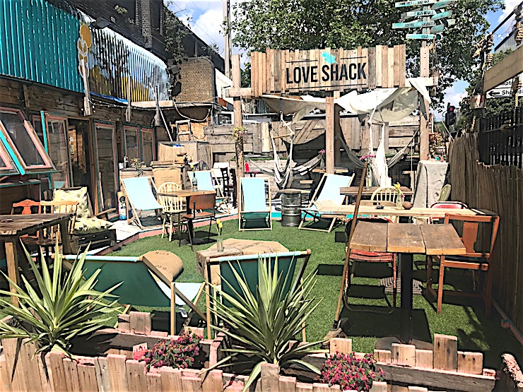 Complete venue **Loveshack is a fantastic multi-events space occupying two exposed brickwork railway arches and a large outside tropical space.**
The venue boasts a coffee shop and juice bar, a large restaurant a