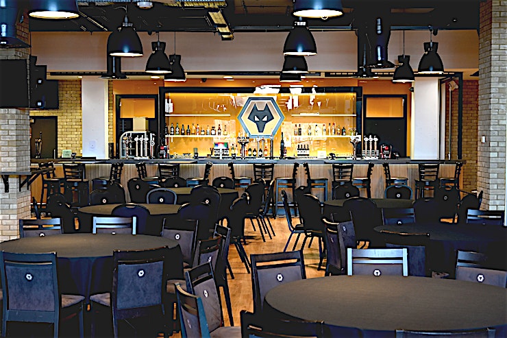 North Bank Bar **Hire the North Bank Bar at the Molineux Stadium for your next iconic venue to hire in Wolverhampton.**
A replacement for the old favourite, Terrace Bar, the new North Bank Bar at the Molineux St