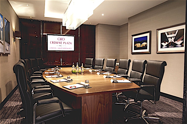Executive Boardroom **The Executive Boardroom at Crowne Plaza London is a large suite available to hire in Lambeth next to the River Thames.**
The newly opened Crowne Plaza London - Albert Embankment is much more than